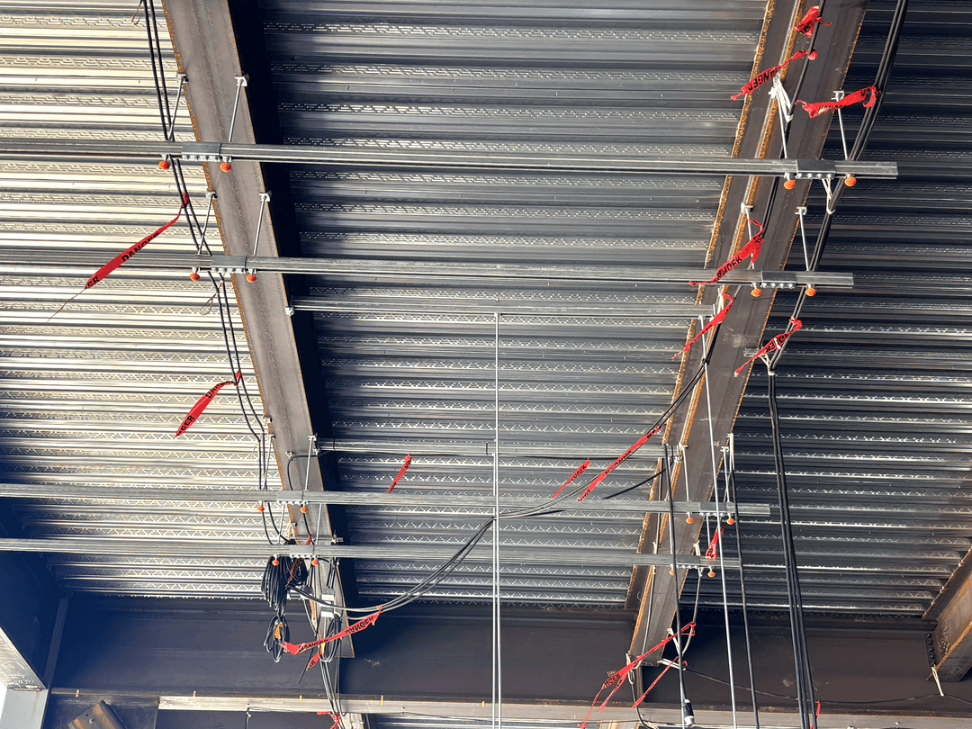 MagGuard installed on overhead threaded rods